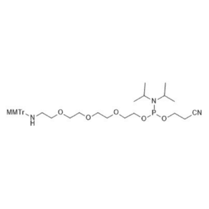 2-cyanoethyl (1-(4-methoxyphenyl)-1,1-diphenyl-5,8,11-trioxa-2-azatridecan-13-yl) diisopropylphosphoramidite