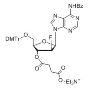 9-[2ʼ-FLUORO-2ʼ-DEOXY-5ʼ-O-DMTr-Β-D- ARABINOFURANOSYL]-N6-BENZOYL- ADENINE-3ʼ-O-SUCCINATE, TEA SALT